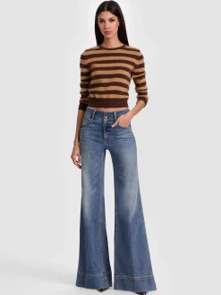 Alice and Olivia PULLOVERS*CAROLANN CASHMERE SHRUNKEN PULLOVER BLACK