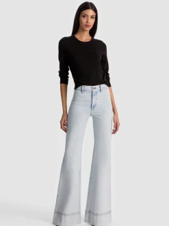 Alice and Olivia PULLOVERS*CAROLANN CASHMERE SHRUNKEN PULLOVER BRIGHT RUBY