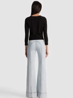 Alice and Olivia PULLOVERS*CAROLANN CASHMERE SHRUNKEN PULLOVER BRIGHT RUBY