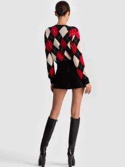 Alice and Olivia CARDIGANS*CAROLEE ARGYLE CARDIGAN