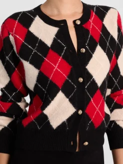 Alice and Olivia CARDIGANS*CAROLEE ARGYLE CARDIGAN
