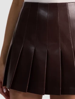 Alice and Olivia MINI*CARTER VEGAN MINI SKIRT BLACK