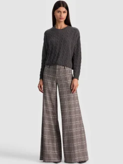 Alice and Olivia PULLOVERS*CECILIE CASHMERE CABLEKNIT PULLOVER BLACK