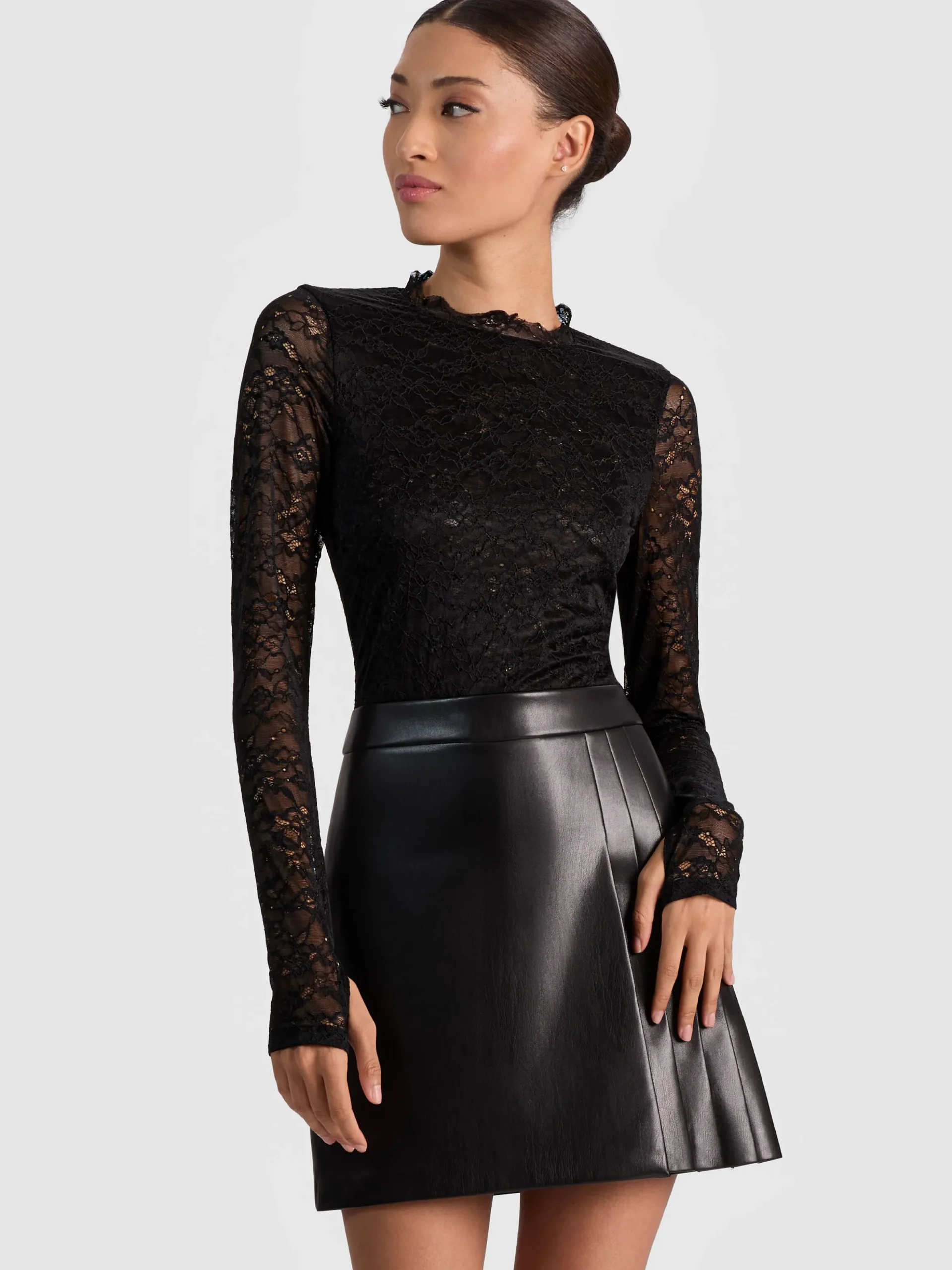 Alice and Olivia MINI*CHARA LACE MINI DRESS