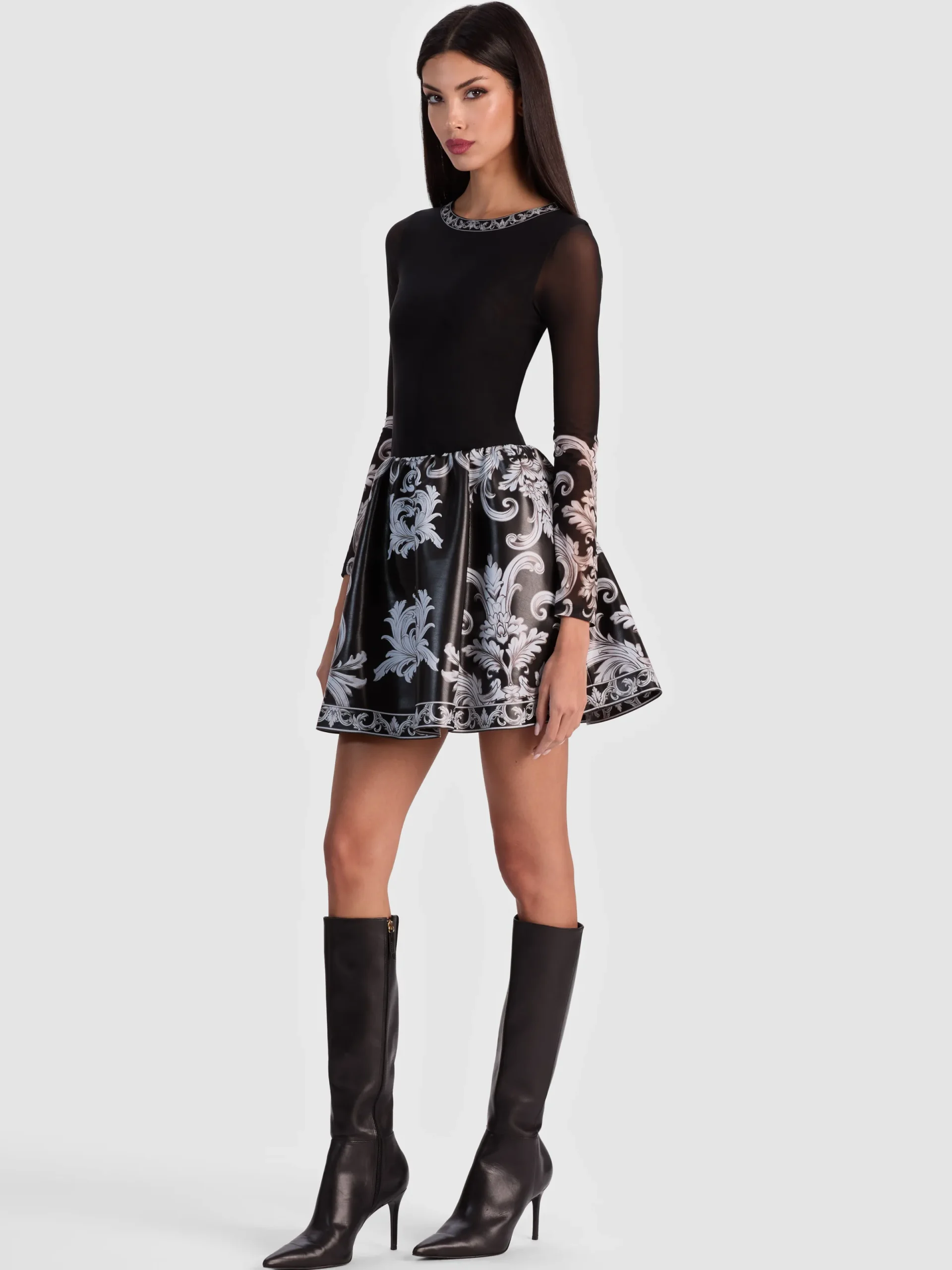 Alice and Olivia MINI*CHARA VEGAN MINI DRESS VISIONARY