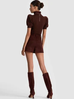 Alice and Olivia PULLOVERS*CHASE PUFF SLEEVE SWEATER BLACK