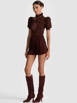 Alice and Olivia PULLOVERS*CHASE PUFF SLEEVE SWEATER BLACK