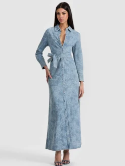 Alice and Olivia MAXI*CHASSIDY DENIM SHIRT DRESS