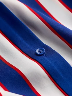 Alice and Olivia MAXI*CHASSIDY MAXI SHIRT DRESS DARLA LIGHT INDIGO