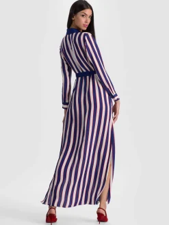 Alice and Olivia MAXI*CHASSIDY MAXI SHIRT DRESS DARLA LIGHT INDIGO
