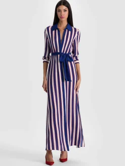 Alice and Olivia MAXI*CHASSIDY MAXI SHIRT DRESS DARLA LIGHT INDIGO