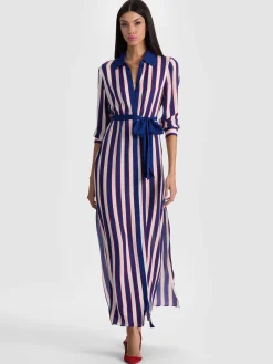 Alice and Olivia MAXI*CHASSIDY MAXI SHIRT DRESS DARLA LIGHT INDIGO