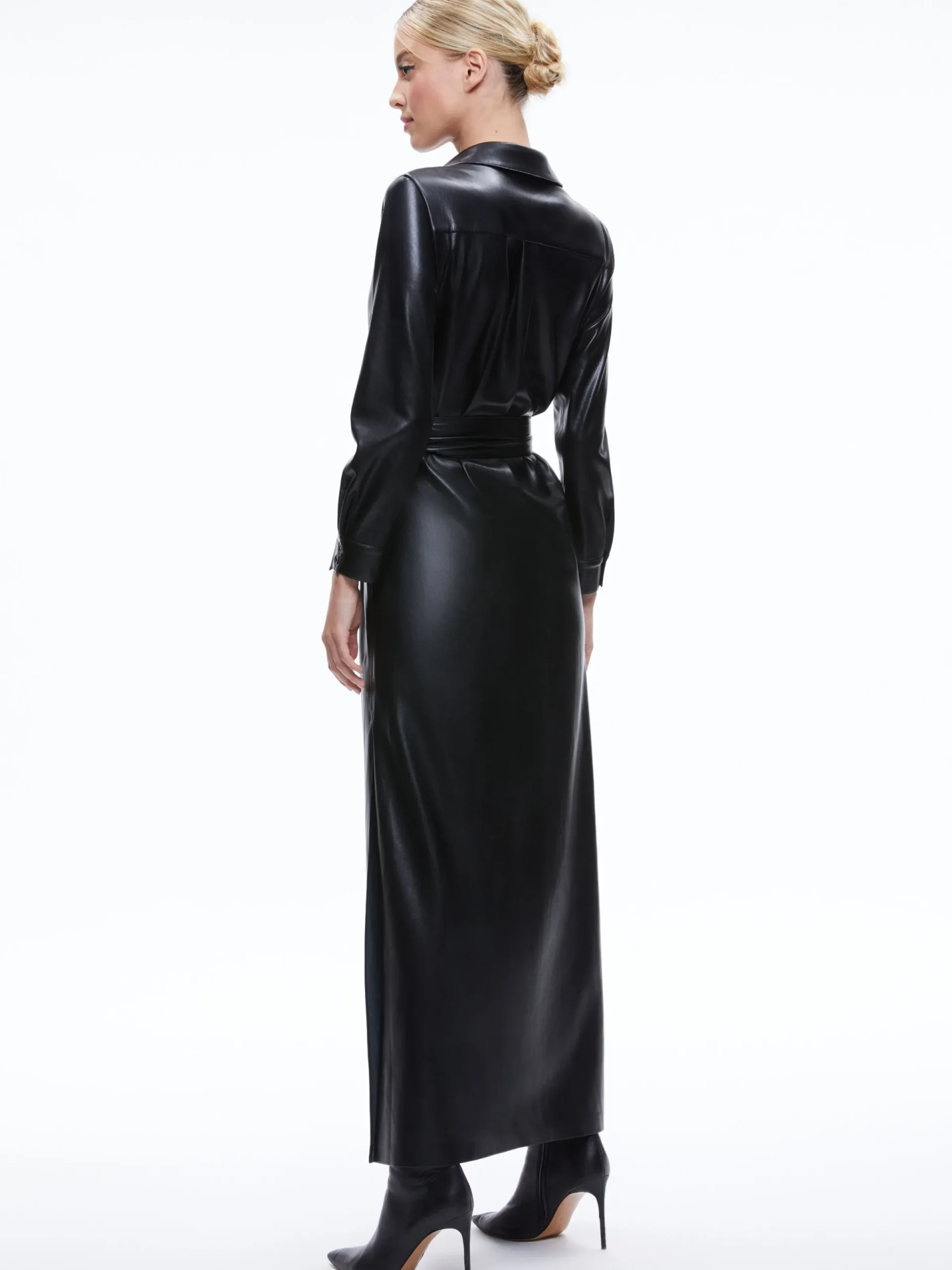 Alice and Olivia MAXI*CHASSIDY VEGAN DRESS WHITE