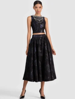 Alice and Olivia CROP TOPS*CHERRA EMBELLISHED CROP TOP OFF WHITE