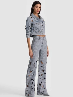 Alice and Olivia JEANS*CHIC LASER-CUT JEAN BROOKLYN BLUE