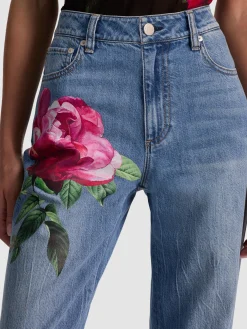 Alice and Olivia JEANS*CHIC PRINTED JEAN DARLA LIGHT INDIGO