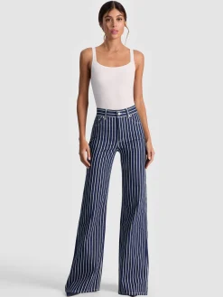 Alice and Olivia JEANS*CHIC STRIPED JEAN BLACK