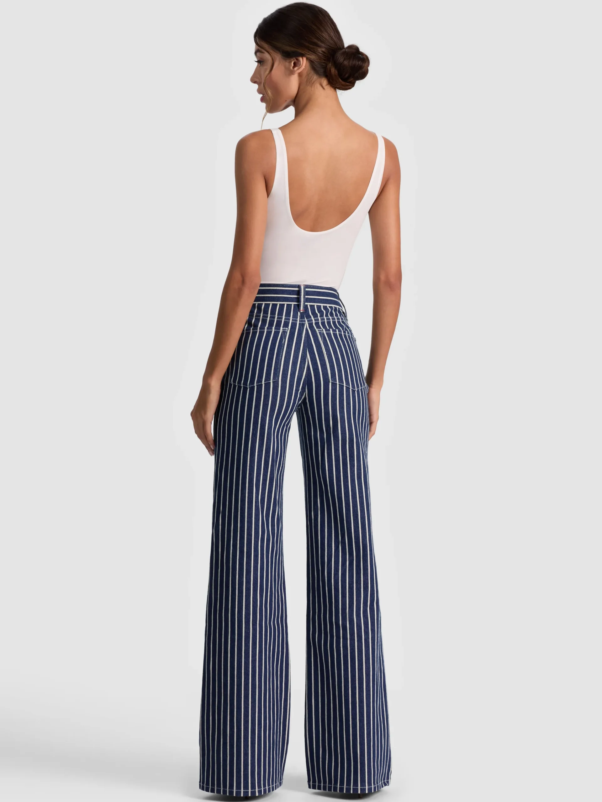 Alice and Olivia JEANS*CHIC STRIPED JEAN BLACK