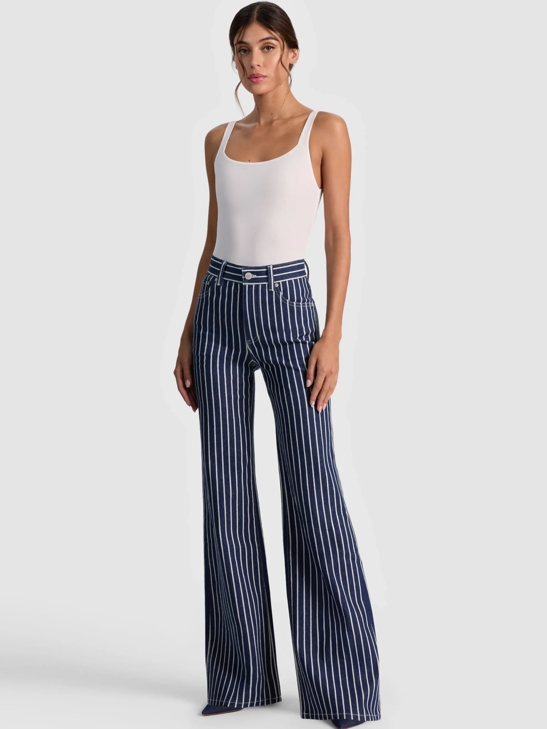 Alice and Olivia JEANS*CHIC STRIPED JEAN BLACK