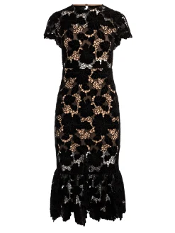 Alice and Olivia MIDI*CLOVER OPEN BACK MIDI DRESS OXBLOOD