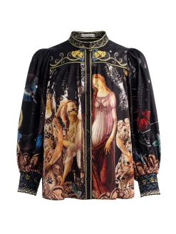 Alice and Olivia BLOUSES*CORA BUTTON DOWN BLOUSE VISIONARY