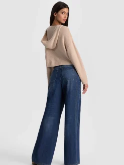 Alice and Olivia CARDIGANS*COREY HOODED CASHMERE CARDIGAN BUTTER