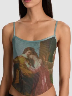 Alice and Olivia CROP TOPS*CRESSIDA CORSET TOP MIDNIGHT BLUE