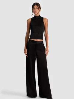 Alice and Olivia TANKS*DARCEY METALLIC TANK SOFT WHITE