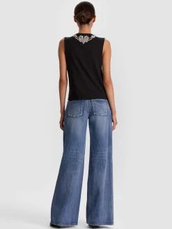 Alice and Olivia TANKS*DEDE EMBELLISHED TANK GREY MINERAL