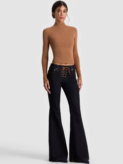 Alice and Olivia JEANS*DELILAH LACE UP JEAN CELINE VINTAGE