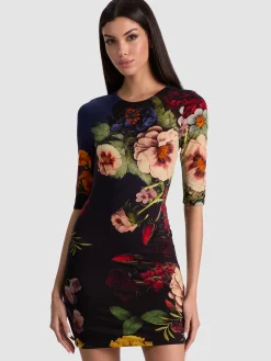 Alice and Olivia MINI*DELORA MINI DRESS MAGIC GARDEN GRADIENT