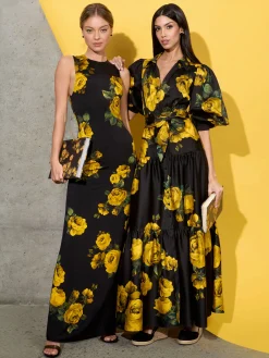 Alice and Olivia MAXI*DELORA OPEN BACK MAXI DRESS