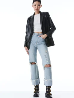 Alice and Olivia BLAZERS*DENNY VEGAN BLAZER SOFT WHITE