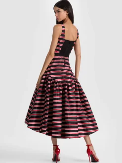 Alice and Olivia MIDI*DIANA STRUCTURED MIDI DRESS