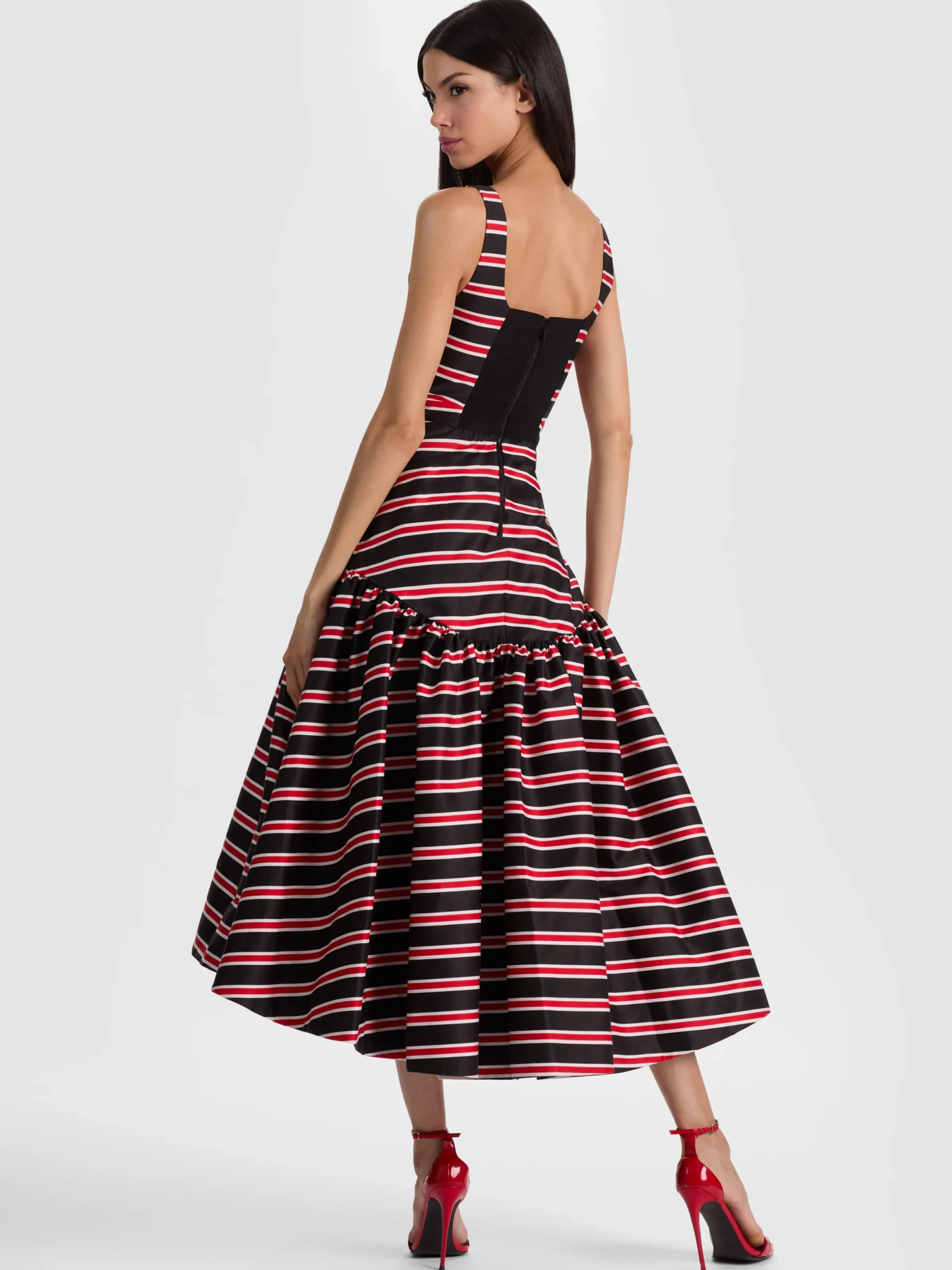 Alice and Olivia MIDI*DIANA STRUCTURED MIDI DRESS