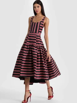 Alice and Olivia MIDI*DIANA STRUCTURED MIDI DRESS