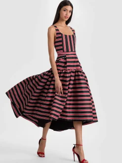 Alice and Olivia MIDI*DIANA STRUCTURED MIDI DRESS