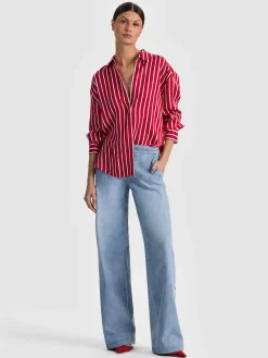Alice and Olivia BLOUSES*DIMITRA OVERSIZED BUTTON DOWN