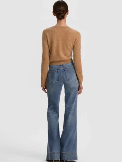 Alice and Olivia CARDIGANS*DOLLIE BRUSHED CASHMERE CARDIGAN SAGE