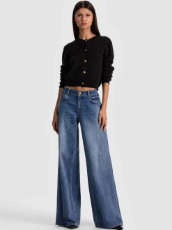 Alice and Olivia CARDIGANS*DOLLIE CASHMERE CABLEKNIT CARDIGAN ECRU