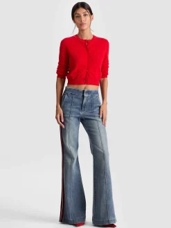 Alice and Olivia CARDIGANS*DOLLIE CASHMERE CARDIGAN OFF WHITE