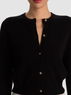 Alice and Olivia CARDIGANS*DOLLIE CASHMERE CARDIGAN ECRU