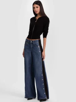 Alice and Olivia CARDIGANS*DOLLIE CASHMERE ZIP-UP HOODIE SOFT WHITE