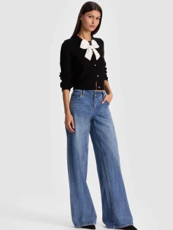 Alice and Olivia CARDIGANS*DOLLIE EMBELLISHED CARDIGAN GREY MINERAL