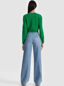 Alice and Olivia SETS*DOLLIE TWO TONE CASHMERE CARDIGAN