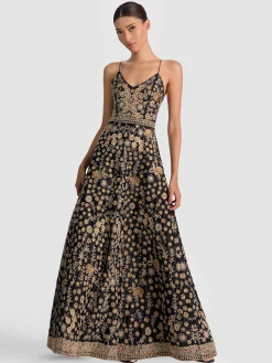 Alice and Olivia MAXI*DOMENICA EMBELLISHED GOWN