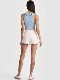 Alice and Olivia SHORTS*DONALD JEAN SHORT SOFT WHITE