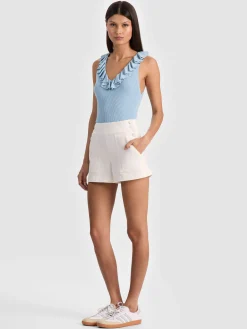 Alice and Olivia SHORTS*DONALD JEAN SHORT SOFT WHITE