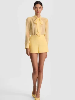 Alice and Olivia SHORTS*DONALD SHORT PRALINE/ECRU