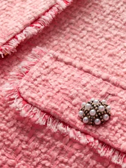 Alice and Olivia ANDREW PANT|JADE MESH BUTTON DOWN*DUMONT EMBELLISHED TWEED JACKET SAGE